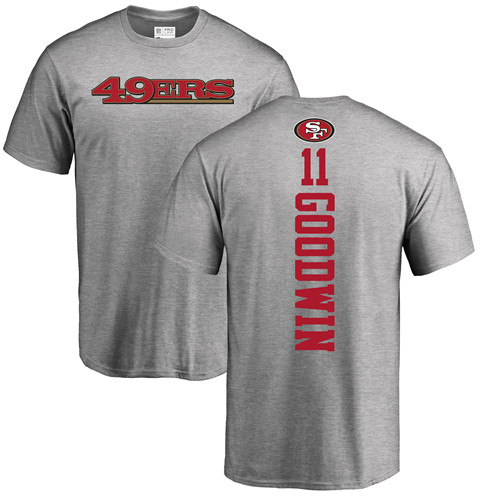Men San Francisco 49ers Ash Marquise Goodwin Backer #11 NFL T Shirt->nfl t-shirts->Sports Accessory